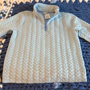 Light Blue Quarter-Zip hearts cable soft shirt